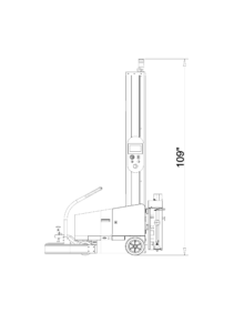 Reference drawing showing how tall the BestPack MS300-95 stretch wrapper is.