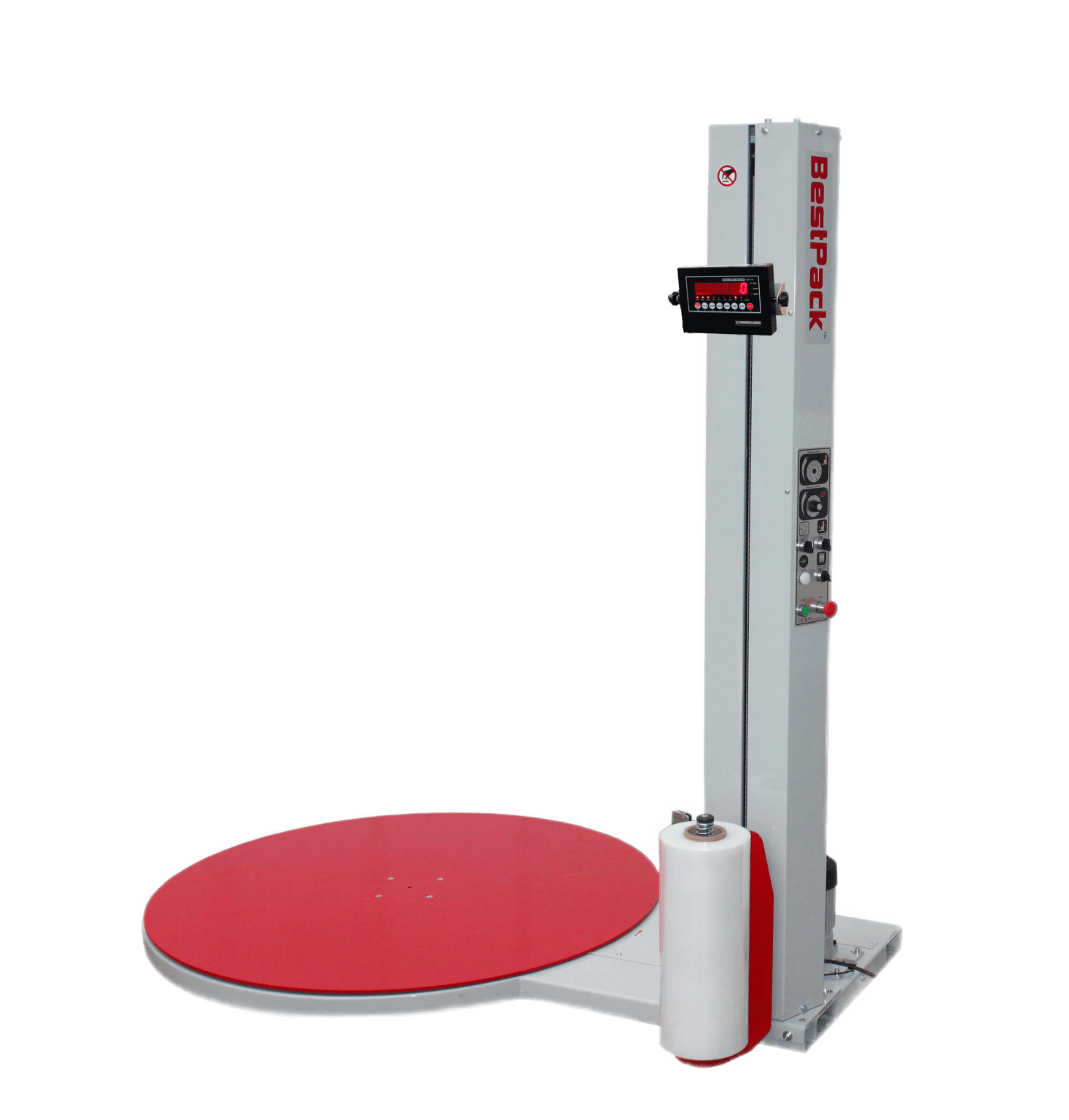 Reference photo of the B120 stretch wrapper machine w/ integrated scale