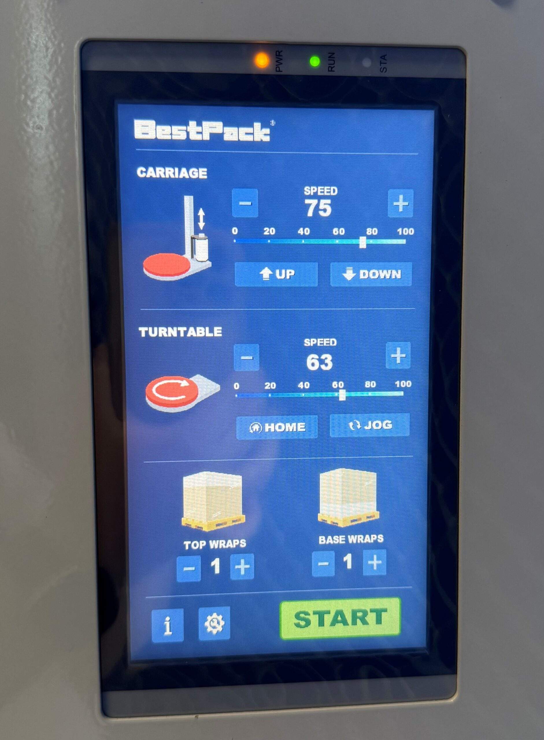A reference close up photo showcasing the BestPack CBM B150i touchscreen